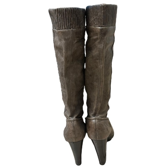 Frye Boots Knew High Brown Leather Heeled Mimi Scrunch Fall Women’s Size 6.5 - Picture 5 of 11